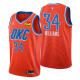 Men's Oklahoma City Thunder #34 Kenrich Williams 2020-21 Orange Statement Edition NBA Jersey