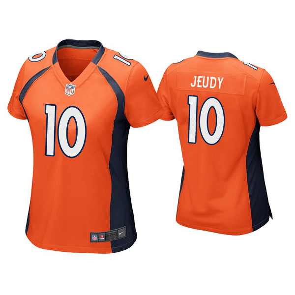 Women's #10 Jerry Jeudy Denver Broncos Orange 2020 NFL Draft Game Jersey