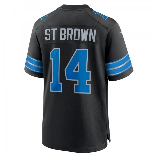 Men's Detroit Lions Amon-Ra St. Brown Nike Black 2nd Alternate Game Jersey