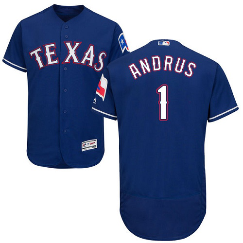 Texas Rangers #1 Elvis Andrus Blue Flexbase Collection Stitched MLB Jersey