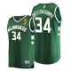 Men's Milwaukee Bucks #34 Giannis Antetokounmpo 2021 NBA Finals Champions Replica Green Jersey