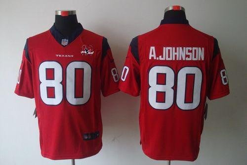 Nike Houston Texans #80 Andre Johnson Red Alternate With 10th Patch Men's Stitched NFL Limited Jersey