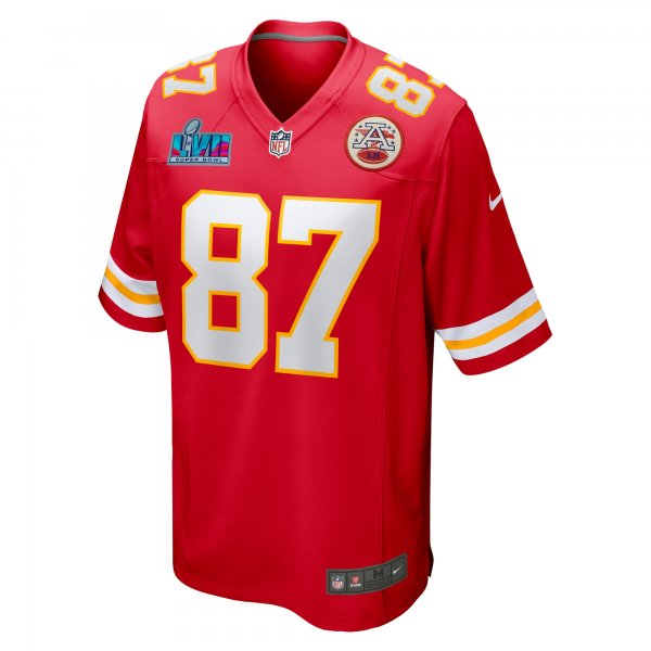 Men's Kansas City Chiefs Travis Kelce Nike Red Super Bowl LVII (2022 Season) Patch Game Jersey