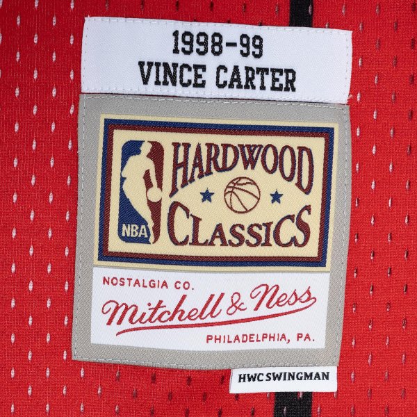 Men's Toronto Raptors Vince Carter Mitchell & Ness Purple/Red Hardwood Classics 1998/99 Split Swingman Jersey