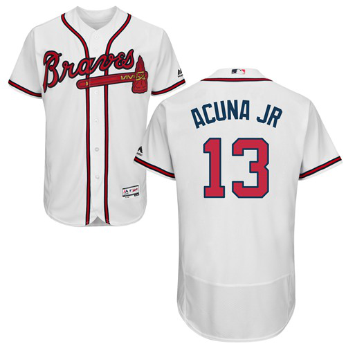 Atlanta Braves #13 Ronald Acuna Jr. White Flexbase Collection Stitched MLB Jersey