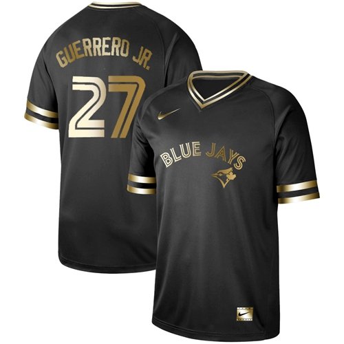 Toronto Blue Jays #27 Vladimir Guerrero Jr. Black Gold Stitched MLB Jersey