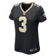 Women's New Orleans Saints Jake Haener Nike  Black Team Game Jersey