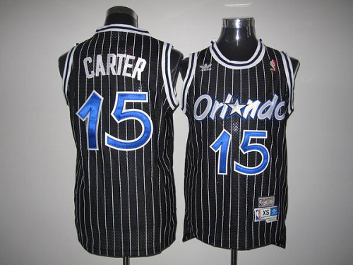 Men's Mitchell And Ness Orlando Magic #15 Vince Carter Stitched Black Throwback NBA Jersey