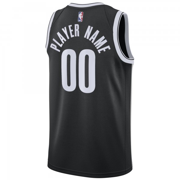 Men's Brooklyn Nets Nike Black Swingman Custom Jersey - Icon Edition