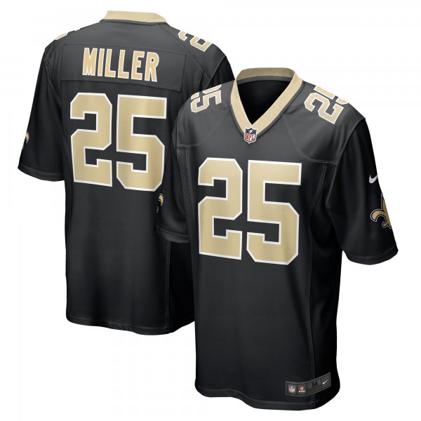 Men's New Orleans Saints Kendre Miller Nike  Black Team Game Jersey