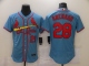 Men's St. Louis Cardinals #28 Nolan Arenado Light Blue Stitched MLB Flex Base Nike Jersey