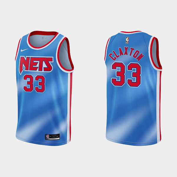 Men's Brooklyn Nets #33 Nicolas Claxton Blue 2020-21 Hardwood Classics Swingman Jersey