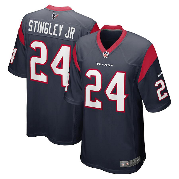 Men's Nike Derek Stingley Jr. Navy Houston Texans #24 Draft First Round Pick Game NFL Jersey