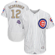 Men's Chicago Cubs #12 Kyle Schwarber Majestic White 2017 Gold Program Flex Base Player Jersey