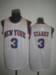 Men's New York Knicks #3 John Starks White Throwback Stitched NBA Jersey