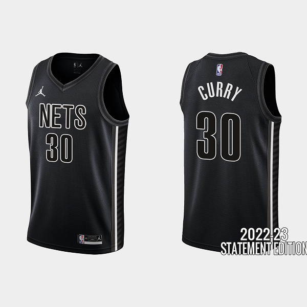 Men's Brooklyn Nets Seth Curry #30 Black 2022-23 Statement Edition NBA Jersey