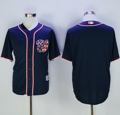 Washington Nationals Blank Navy Blue New Cool Base Stitched MLB Jersey