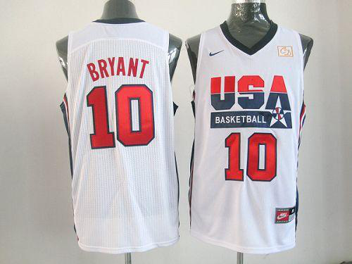 Nike Men's Team USA #10 Kobe Bryant White 2012 USA Basketball Retro Stitched NBA Jersey