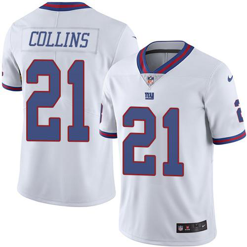 Nike New York Giants #21 Landon Collins White Men's Stitched NFL Limited New Color Rush Jersey