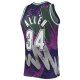 Men's Milwaukee Bucks Ray Allen Mitchell & Ness Purple Hardwood Classics 2000/01 Hyper Hoops Swingman Jersey