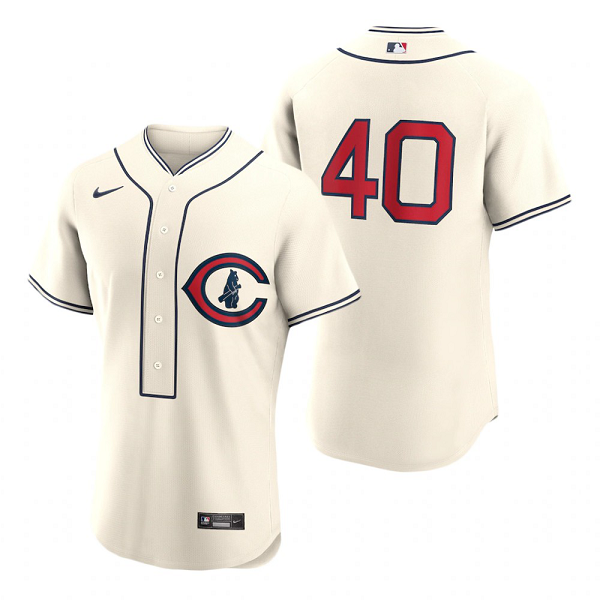 Men's MLB Chicago Cubs Willson Contreras #40 2022 Field of Dreams Cream Jersey