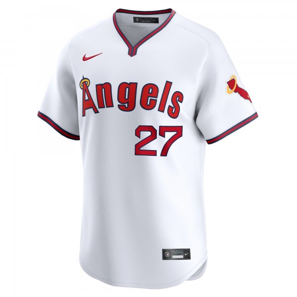 Men's Los Angeles Angels Mike Trout Nike White Alternate Limited Player Jersey