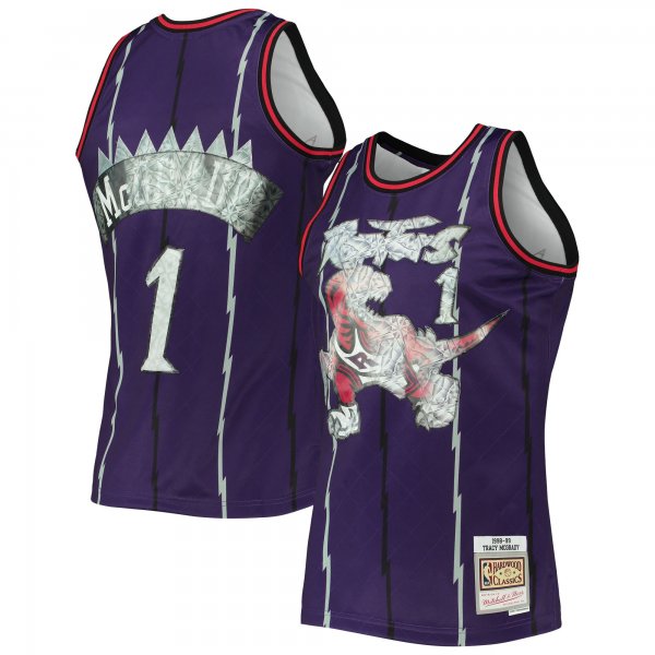 Men's Toronto Raptors Tracy McGrady Mitchell & Ness Purple 1998/99 Hardwood Classics NBA 75th Anniversary Diamond Swingman Jersey