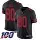 San Francisco 49ers #80 Jerry Rice Black Alternate Men's Stitched NFL 100th Season Vapor Limited Jersey