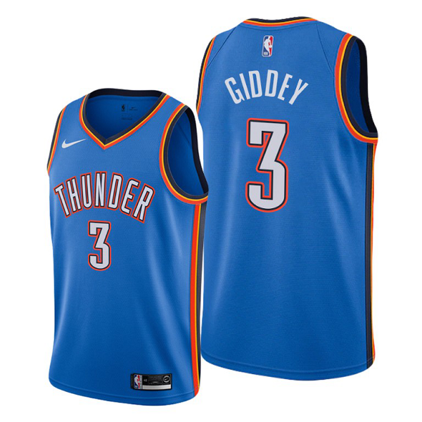 Men's Oklahoma City Thunder #3 Josh Giddey 2021 NBA Draft Blue Jersey