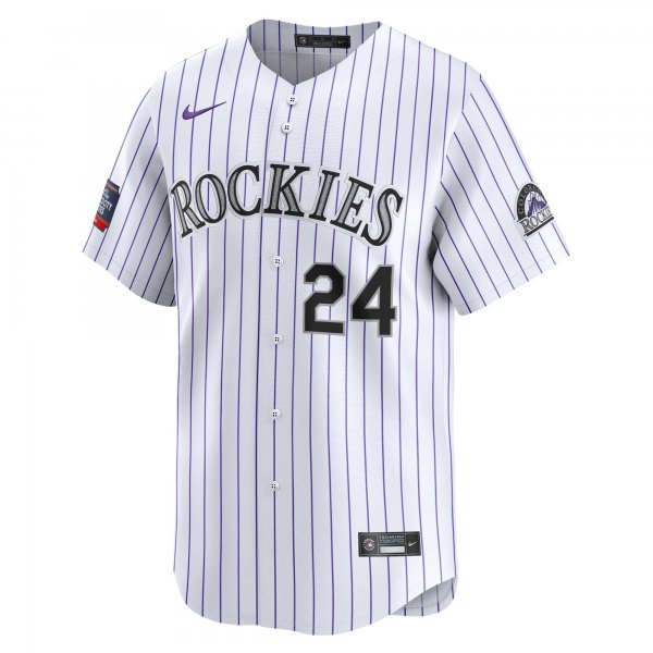 Men's Colorado Rockies Ryan McMahon Nike White 2024 MLB World Tour Mexico City Series Home Limited Player Jersey