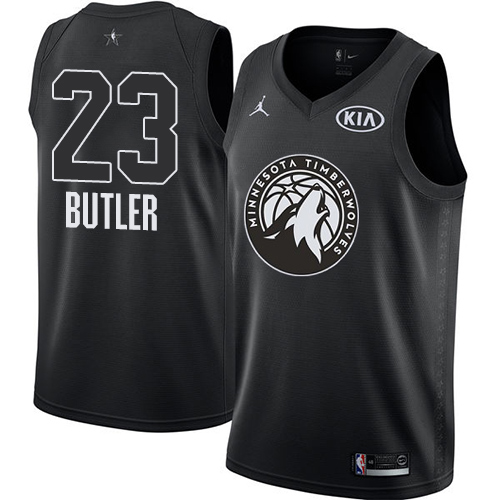 Men's Nike Minnesota Timberwolves #23 Jimmy Butler Black Jordan Swingman 2018 All-Star Game NBA Jersey