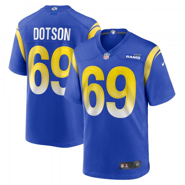 Men's Los Angeles Rams Kevin Dotson Nike  Royal  Game Jersey