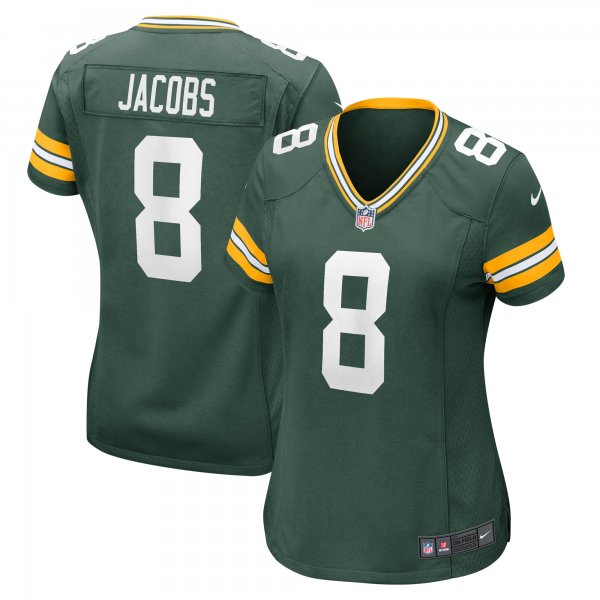 Women's Green Bay Packers Josh Jacobs Nike  Green Team Game Jersey