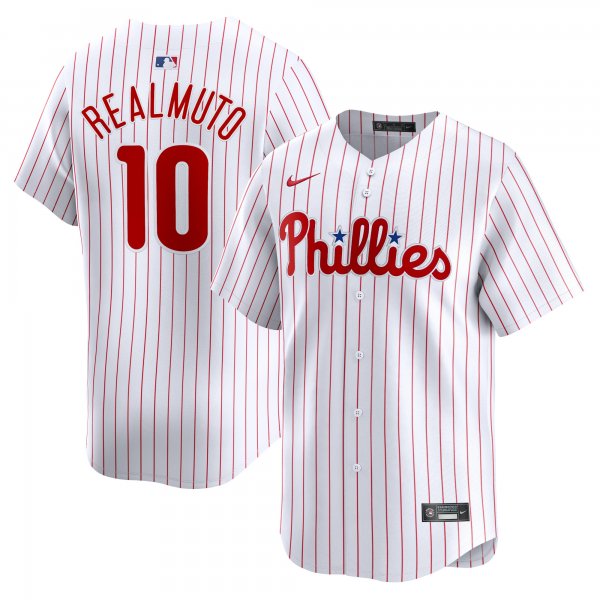 Men's Philadelphia Phillies #10 J.T. Realmuto Nike White Home Limited Player Jersey