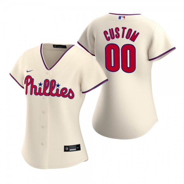 Women's Philadelphia Phillies Custom Nike Cream 2020 Alternate Jersey