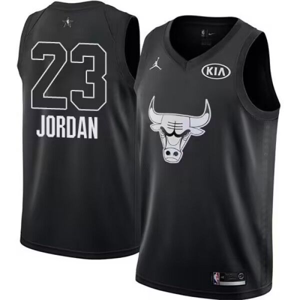 Men's Chicago Bulls Michael Jordan #23 2018 All-star Game Black NBA Jersey