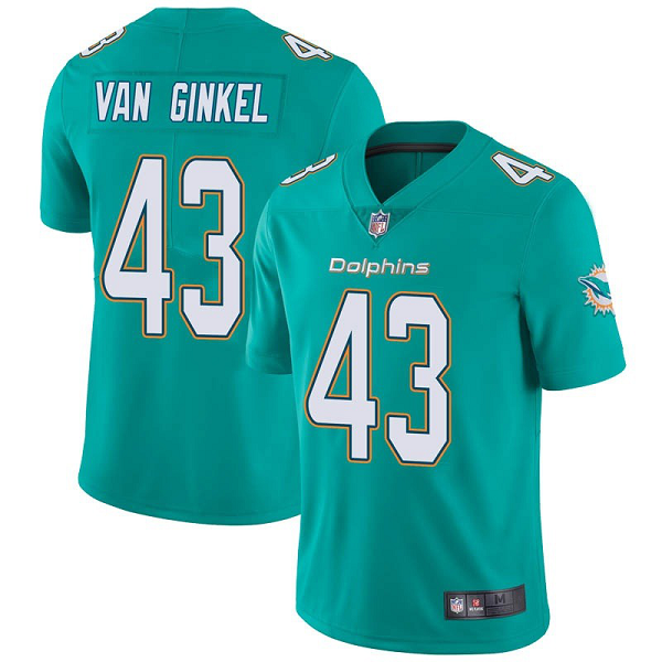 Men's Nike Miami Dolphins #43 Andrew Van Ginkel Aqua Limited Team Color Vapor Untouchable Jersey