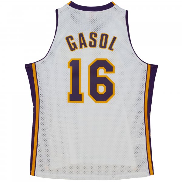 Unisex Los Angeles Lakers Pau Gasol Mitchell & Ness White Hall of Fame Class of 2023 Throwback Swingman Jersey