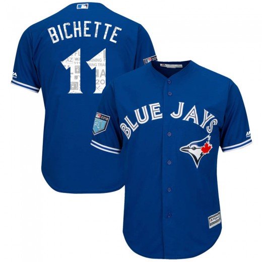 Men's Majestic Toronto Blue Jays #11 Bo Bichette Royal Cool Base 2018 Spring Training NFL Jersey