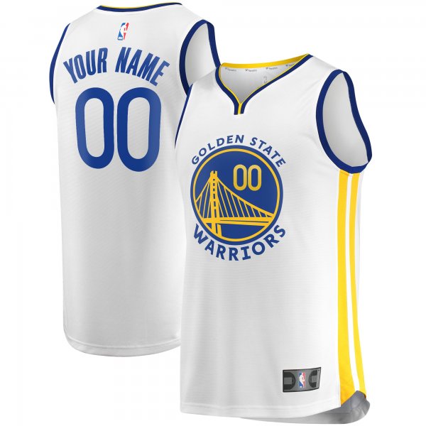 Men's Golden State Warriors Fanatics White Fast Break Custom Replica Jersey - Association Edition