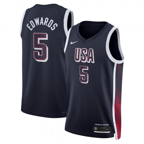 Unisex Men's USA Basketball #5 Anthony Edwards Nike Navy 2024 Swingman Player Jersey