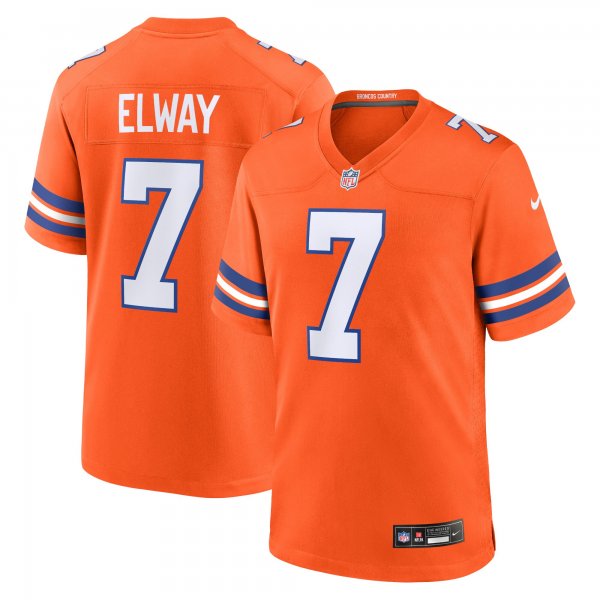 Men's Denver Broncos #7 John Elway Nike Orange Mile High Collection 1977 Throwback Retired Player Jersey