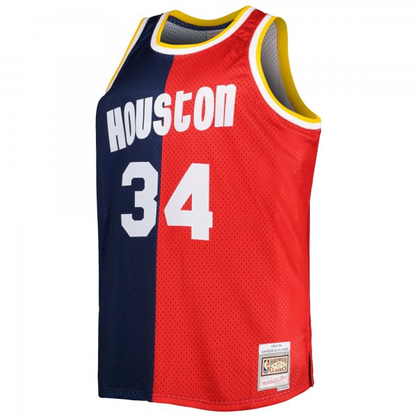 Men's Houston Rockets Mitchell & Ness Navy/Red Big & Tall Hardwood Classics 1993/94 Split Swingman Jersey