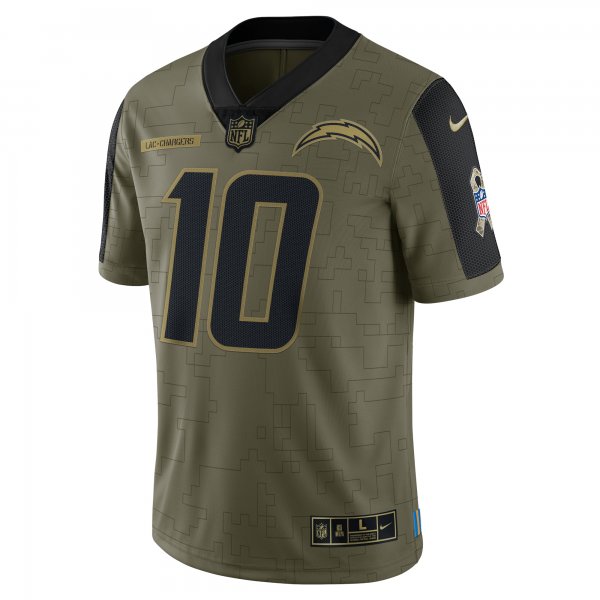 Men's Los Angeles Chargers Justin Herbert Nike Olive 2021 Salute To Service Limited Player Jersey