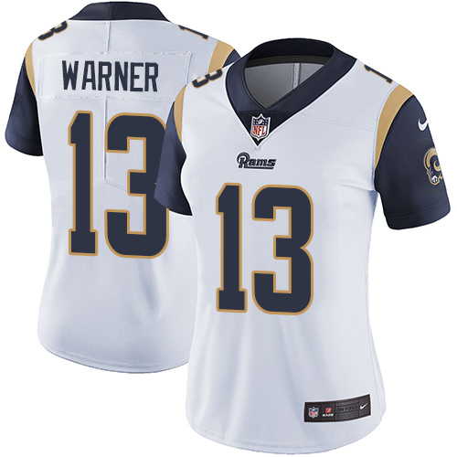 Nike Los Angeles Rams #13 Kurt Warner White Women's Stitched NFL Vapor Untouchable Limited Jersey