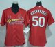 St. Louis Cardinals #50 Adam Wainwright Red Women's Alternate Stitched MLB Jersey