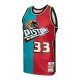 Men's Detroit Pistons Grant Hill Mitchell & Ness Teal/Red Hardwood Classics 1999/00 Split Swingman Jersey