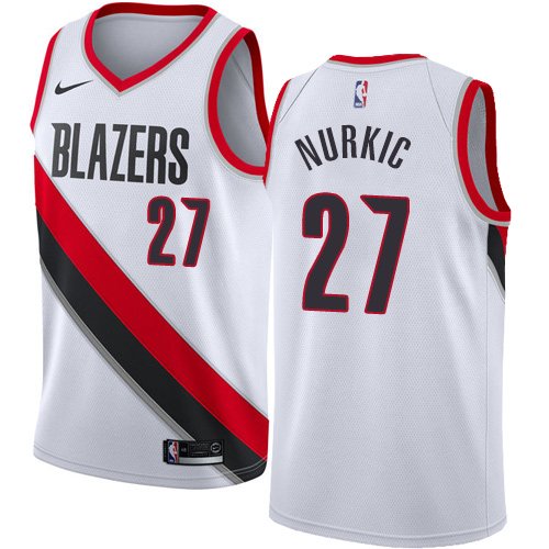 Nike Men's Portland Trail Blazers #27 Jusuf Nurkic White Swingman Association Edition NBA Jersey