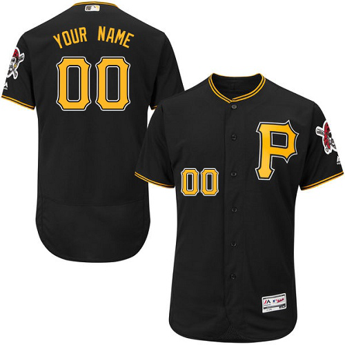 Pittsburgh Pirates Black Men's Customized Flex Base MLB Jersey