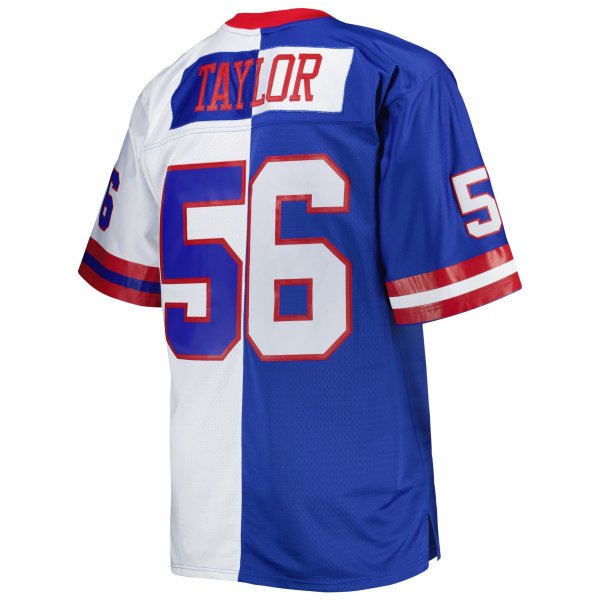 Men's New York Giants Lawrence Taylor Mitchell & Ness Royal/White Big & Tall Split Legacy Retired Player Replica Jersey